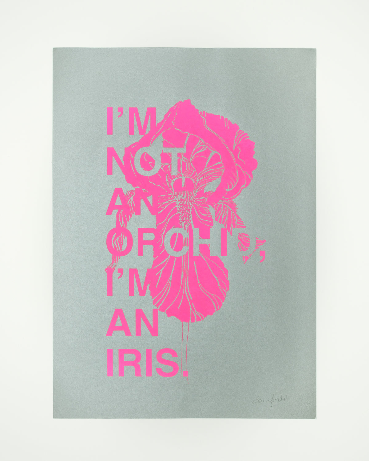I'm not an Orchid I'm an Iris / Neon Pink & Grigio Metallizzato
