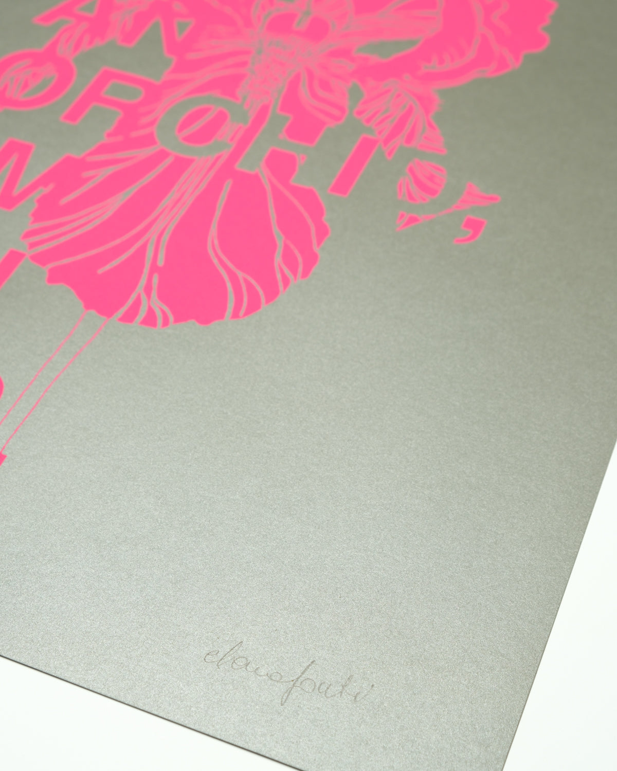 I'm not an Orchid I'm an Iris / Neon Pink & Grigio Metallizzato